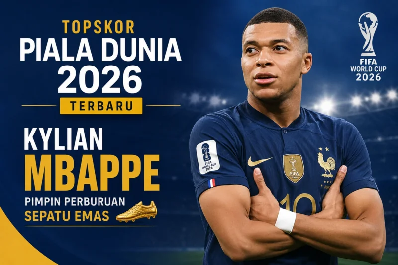 Top Skor Piala Dunia 2026 Terbaru Kylian Mbappe Pimpin Perburuan Sepatu Emas, Messi Tempel Ketat.webp